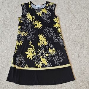Floral Black and Yellow Womens Dress
